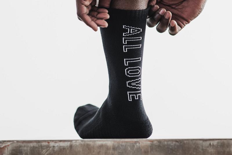 Black Nobull CREW (ALL LOVE) Men's Socks | CA K1644O